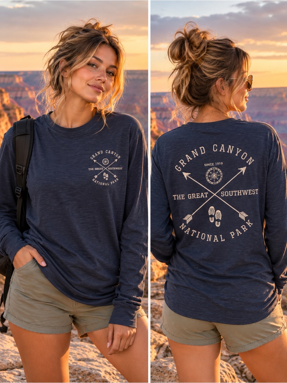 Grand Canyon Graphic Long-Sleeve Tee - Navy